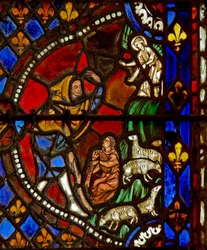 Window depicting the Annunciation to Shepherds