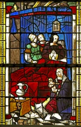 Window depicting the Birth of St John Baptist