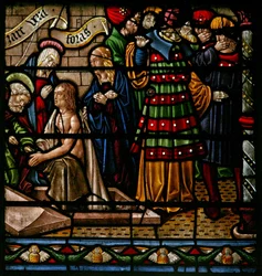 Window depicting the Resurrection of Lazarus