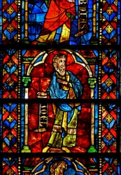 Window 7 depicting the prophet Joel on the Tree of Jesse