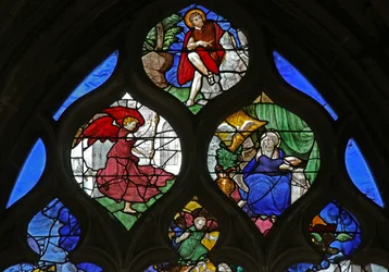 Window depicting St John the Baptist; the Annunciation