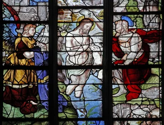 Window depicting the Baptism in the River Jordan