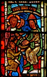 Window wXV depicting Pilate washing his hands