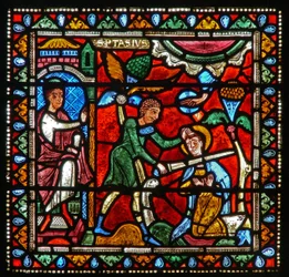 Window wXXI depicting the death of St Protais