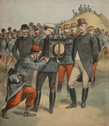 With the Army Manoeuvres: The Duke of Connaught Testing the Bag of a Soldier