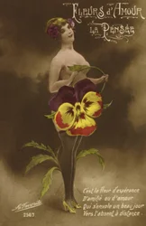 Woman Dressed in Pansies