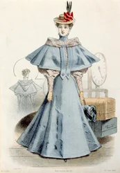Woman in Travel Dress, from Le Coquet, 1895