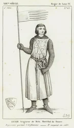 13th Century, Reign of Louis IX, Henri, Seigneur de Metz, Marshal of France, Represented Carrying the Oriflamme, He Died in 1265