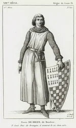 13th Century, Reign of Louis IX, Pierre de Dreux, called Mauclerc, He was Duke of Brittany; he died on June 22, 1250 (engraving)