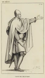 12th Century, Military Costume (engraving)