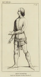 14th Century, Jean Vaudetar, Valet de Chambre of King Charles V (engraving)