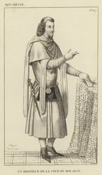 14th Century, A Lord of the Court of King John (engraving)