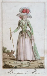 Young Parisian Bourgeois Woman in a walking dress, 1787