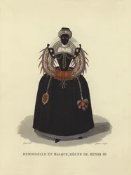 Young lady in a mask, reign of Henry III of France