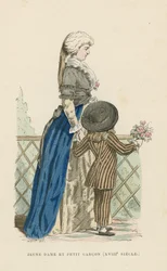 Young woman and small boy, 18th Century