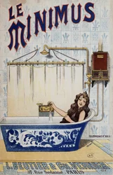 Young Woman in Her Bathtub - Advertising for Gas Heater Minimus