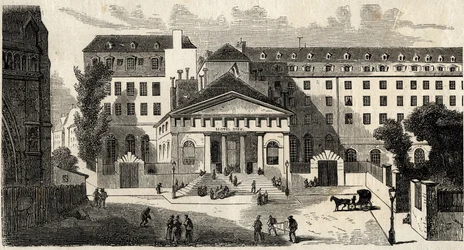 Hotel-Dieu in Paris - 19th century - Engraving in 