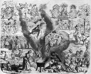 The superstitions of the year thousand: the Sabbath. Engraving in 