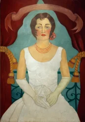 Portrait of a Lady in a White Dress