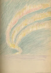 Streamers of Aurora Borealis, 28th November 1893. Pastel Sketch