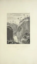Basalt Rocks and the Cascade de Regla, Drawn by Gmelin, Engraved by Bouquet, Illustration from 