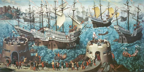 Embarkation of Henry VIII on Board the Henry Grace a Dieu in 1520 (copied from a painting by Vincent Volpi)