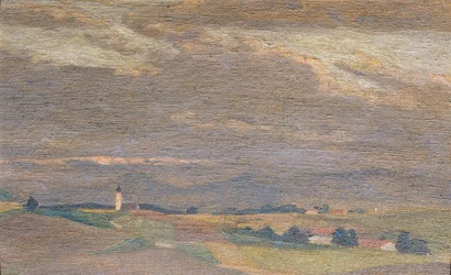 Evening Landscape with Church Tower
