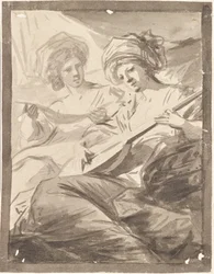 Two Women with Mandolin (Study for the Double Portrait of the Sisters Victoire and Sophie von Fries?)