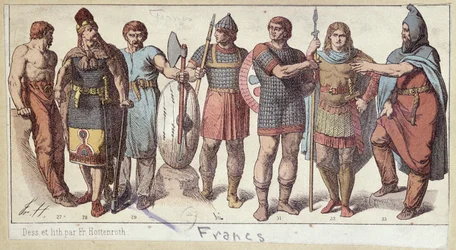 Costumes of Frankish soldiers, c.1880