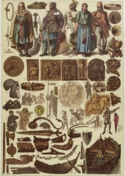 Scandinavian Costumes and Objects up until 1200, Late 19th Century