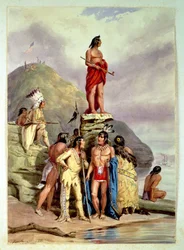 Group of Indians on a River Bank, 1854