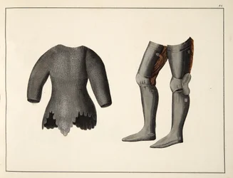 Armour, plate from A History of the Development and Customs of Chivalry, by Dr. Franz Kottenkamp, published by Carl Hoffmann