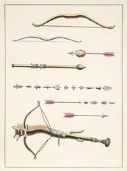 Bows and arrows from the 14th-15th century, plate from 