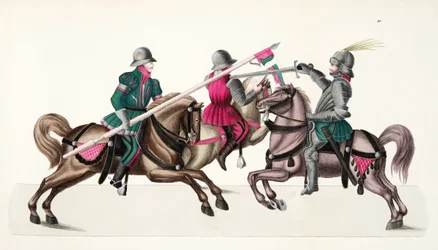 Three Knights at a Tournament, Plate from 