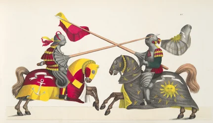Two Knights at a Tournament, plate from 
