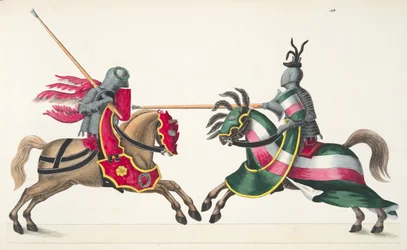 Two Knights at a Tournament, Plate from 
