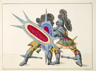 Two Knights Fighting, Plate from 