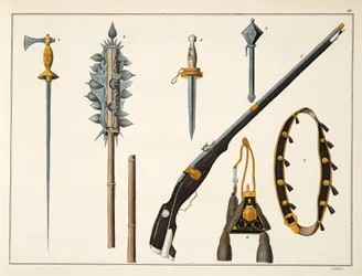 Weapons including a Musket, c.1400, plate from 