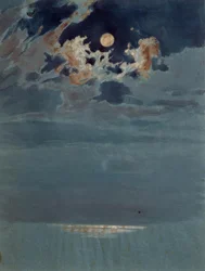 Torn Cloud Cover at Full Moon