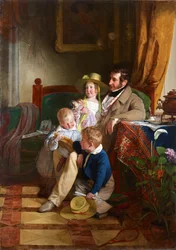 Rudolf von Arthaber and His Children Rudolf, Emilie, and Gustav