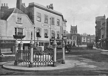 Coronation Stone and Market-Place, Kingston-on-Thames