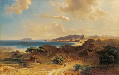 Beach at Estepona with a View of the Rock of Gibraltar