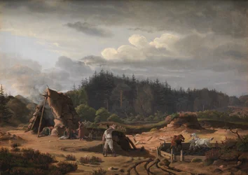 A Bog with Peat Cutters. Hosterkob, North Zealand