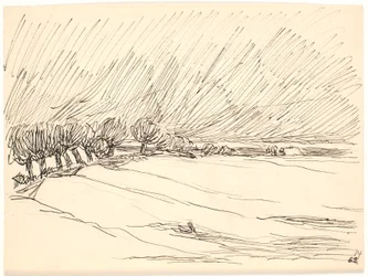 Winter Landscape with Poplars