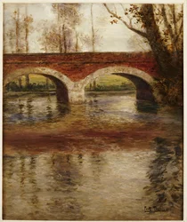 A River Landscape with a Bridge