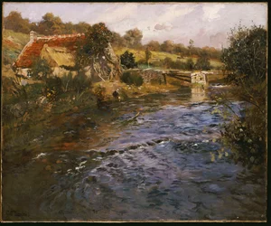 River Landscape with a Washerwoman