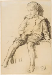 Seated Boy with Bare Legs