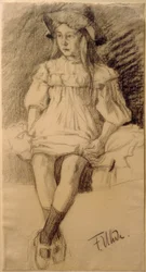 Seated Girl with Hat