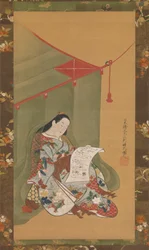 Woman Reading under a Mosquito Net, ca. 1720