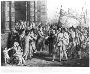 Deputies of the National Convention leaving the Assembly at the Tuileries, 31st May 1793, engraved by Jean Joseph Tassaert